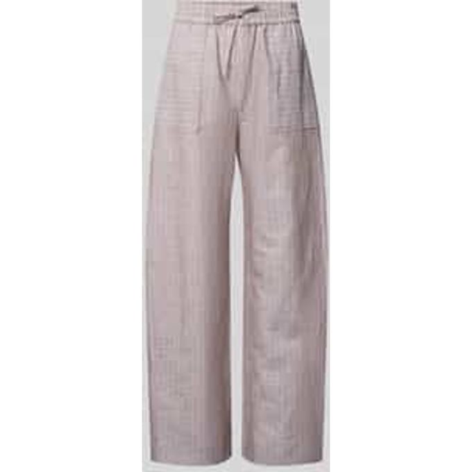 wide leg broek van linnenmix met steekzakken