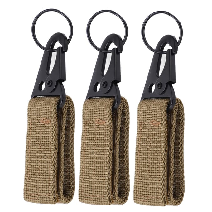 Lot de 3 mousquetons d'escalade adhésifs, durables, portables, compacts, pratiques, pour le camping noir