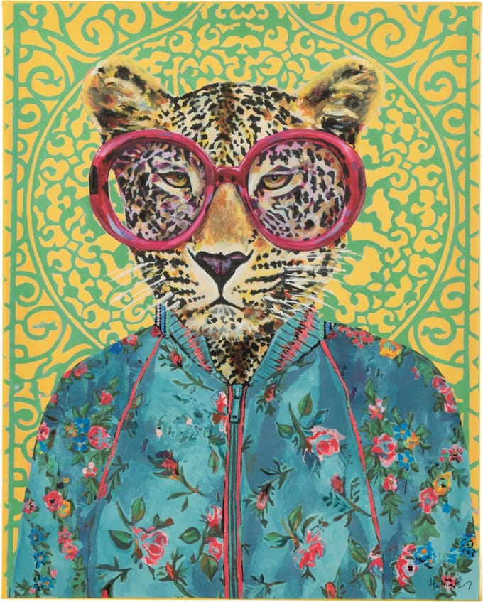 J-Line wanddecoratie Tijger Popart - canvas - mix - small