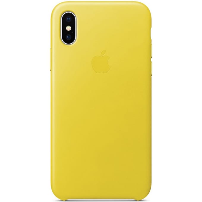 Leather Backcover voor de Apple iPhone X - Spring Yellow
