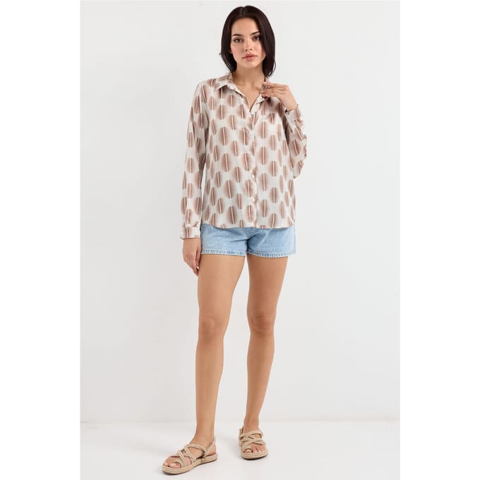 Satijnen Lange Mouw Knopshirt