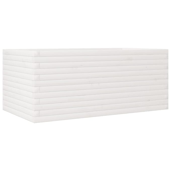 vidaXL - Plantenbak - 110x60x45,5 - cm - massief - grenenhout - wit