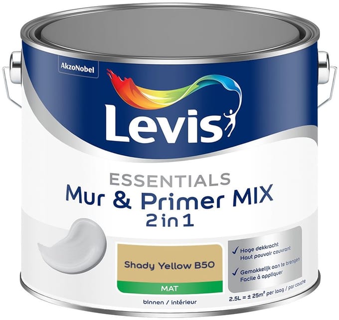 Levis - Essentials Mur & Primer Mix - Shady Yellow B50 - Mengverf - 2,5 L