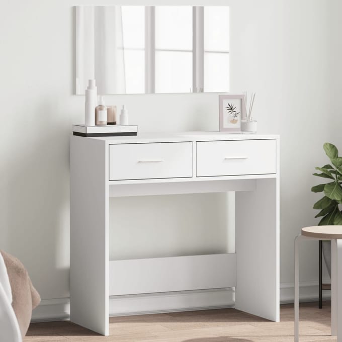 vidaXL - Kaptafel - met - spiegel - 80x39x80 - cm - wit