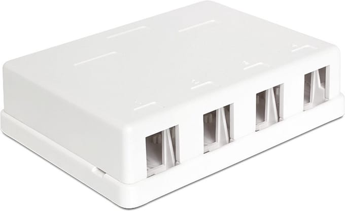 Uitvoerdoos voor 4 Keystone modules / wit