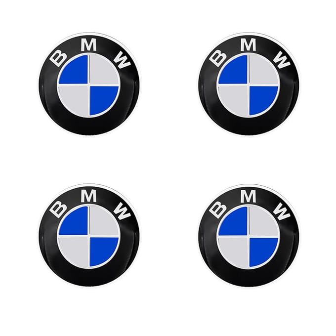 4 stuks 57mm Auto Wielnaafdop Velgkap Embleem Stickers Voor BMW F20 E36 E92 E87 E30 E46 E91 F31 X5 E53 E34 F11 E70 X1 black
