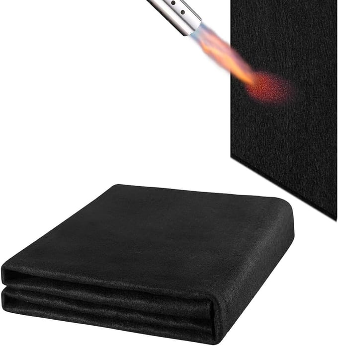 Vuurvaste Mat - Hittebescherming - Veiligheid Buiten - Hittebestendig 982°C - 100x100 cm - Zwart
