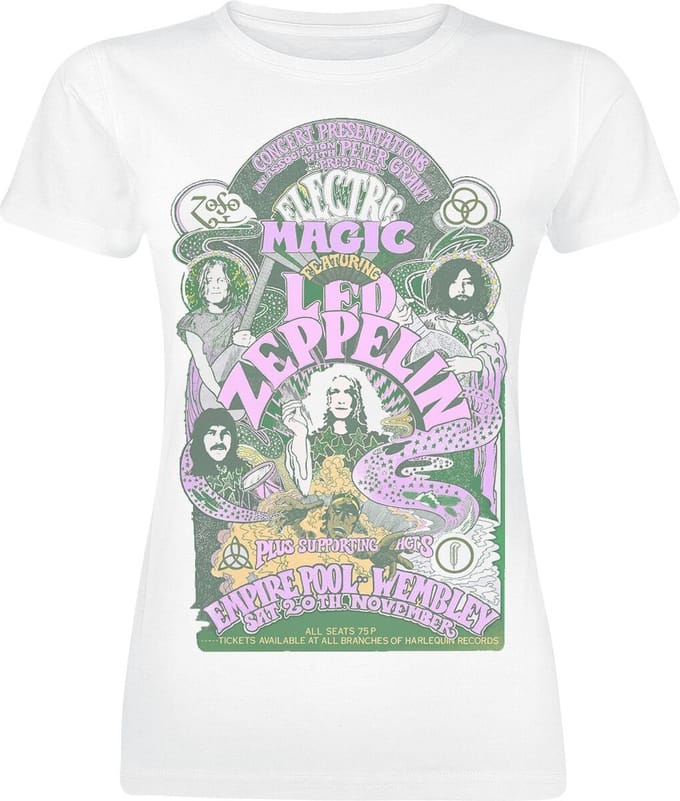 Led Zeppelin - Electric Magic Dames T-shirt - M - Wit