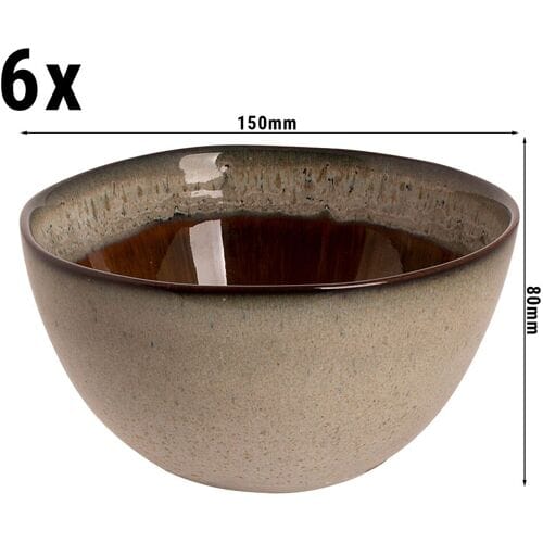 GGM Gastro (6 Stück) HAZELTON - Schüssel - Ø 150mm - Braun