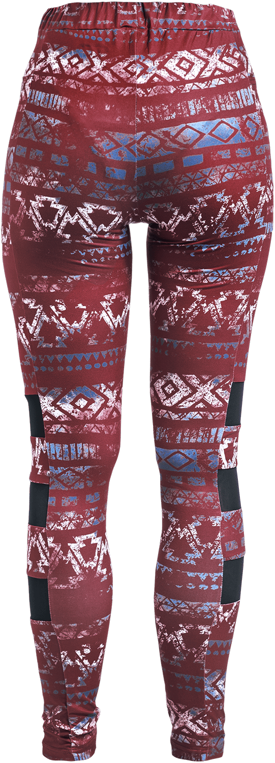 R.E.D. Rock-Engineered Design rode legging met all-over print en mesh inzetstukken - Dames - S