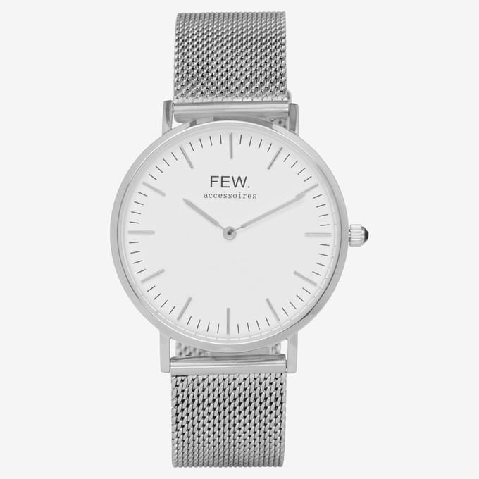 Bellezza Grande White Silver Mesh