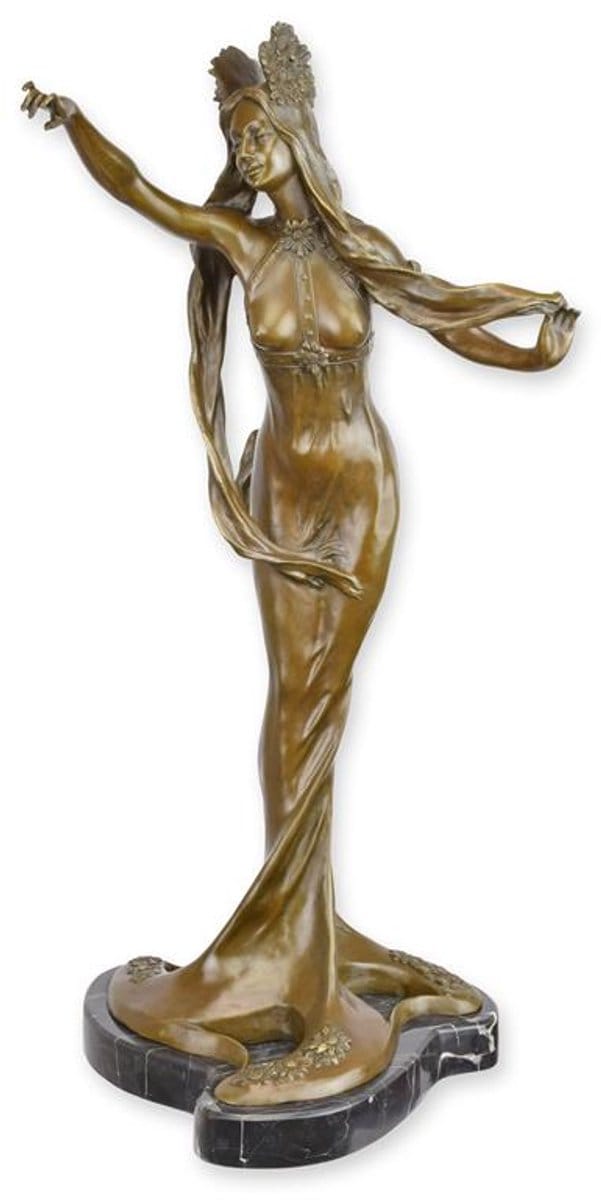 Bronzen beeld - Dame - Art Nouveau - 59 cm hoog