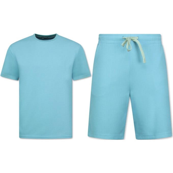 Zomer Set Heren - Ribbed Oversized - Two Piece Setje - Twinset - Co ord Set - 918 - Turquoise