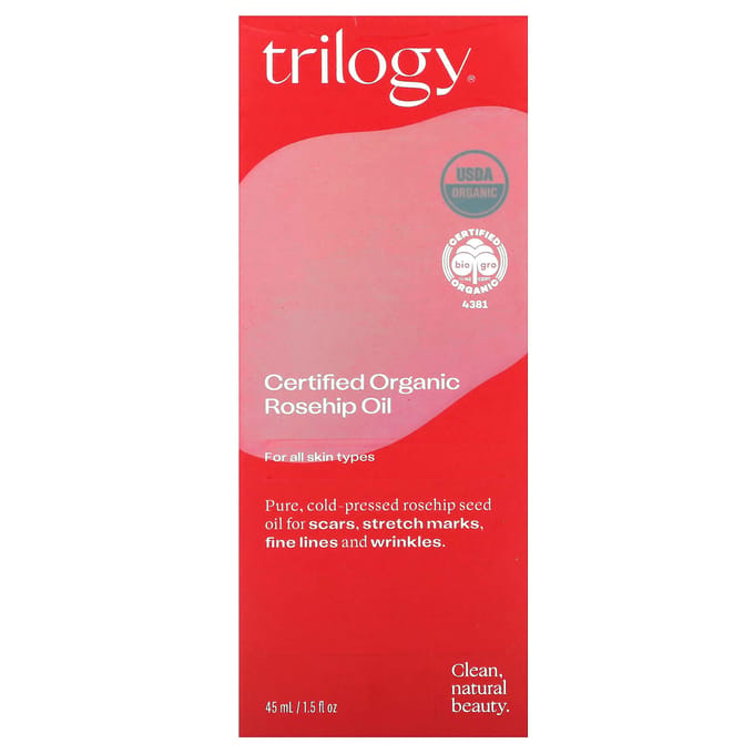 Gecertificeerde Biologische Rozenbottelolie, 45 ml (1,5 fl oz)