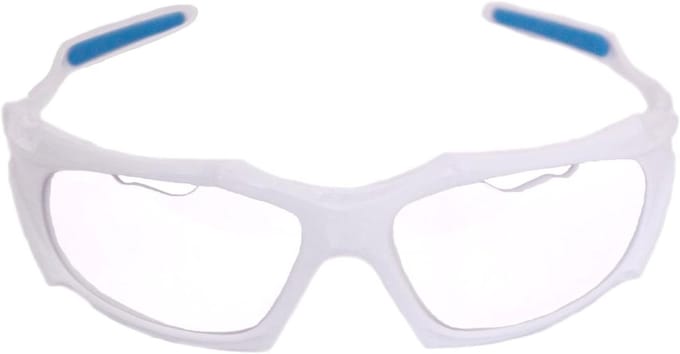 Python Full Framed (Clear Lense/Wit Frame) Racquetball Oogbescherming (Pickleball, Squash) (Eyewear, Goggle, Eyeguard)