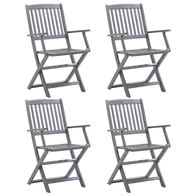 vidaXL - Klapstoelen - 4 - stuks - van - massief - acaciahout