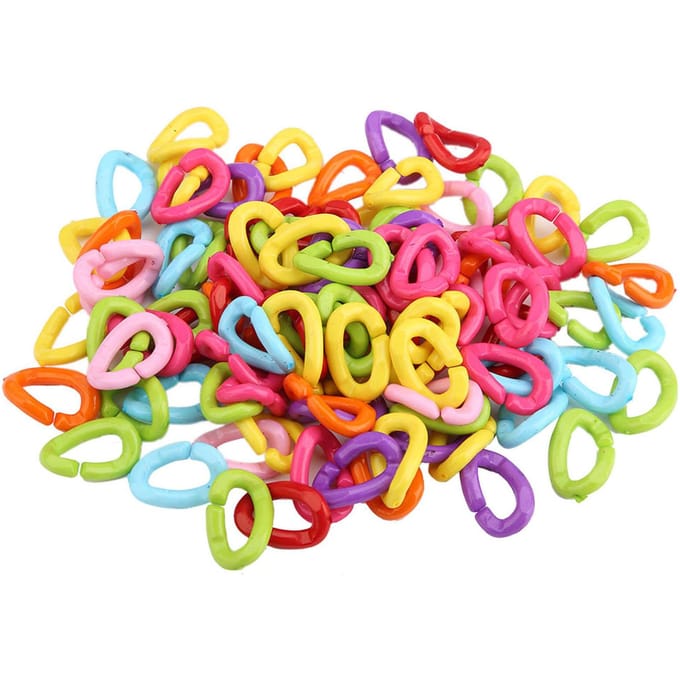 100 Stuks Plastic Vogel C Clips Haken Kettelschakels DIY Papegaai Speelgoed Mix Kleur pink