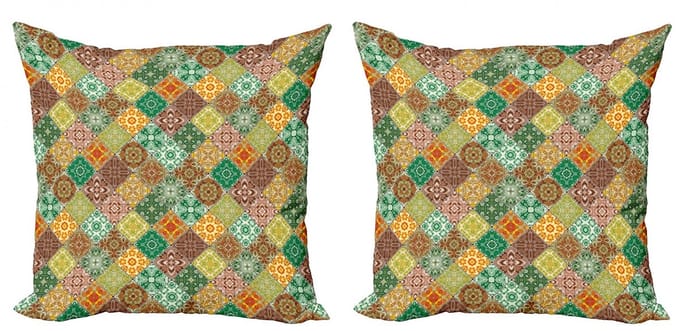 ABAKUHAUS kussenhoes – Set 2x40x40 cm – Dubbelzijdig bedrukt – Microvezel