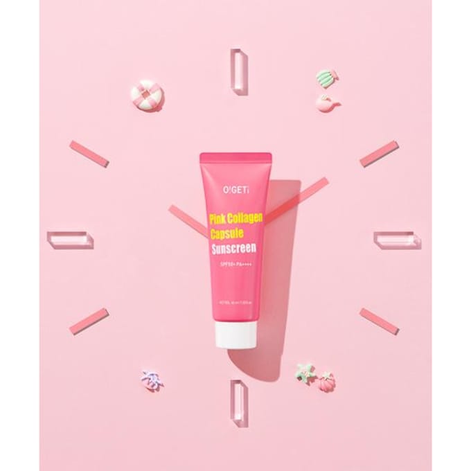 Oget Roze Collageen Capsule Zonnebrandcrème Spf50+ Pa++++ 40ml [hydraterende Zonverzorging] NONE pink
