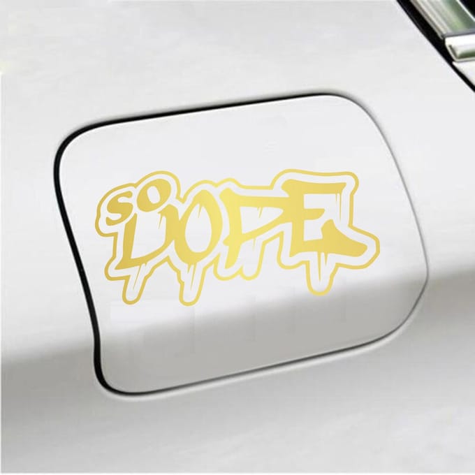 Bumpersticker - So Dope - 8,2 X 15 - Goud