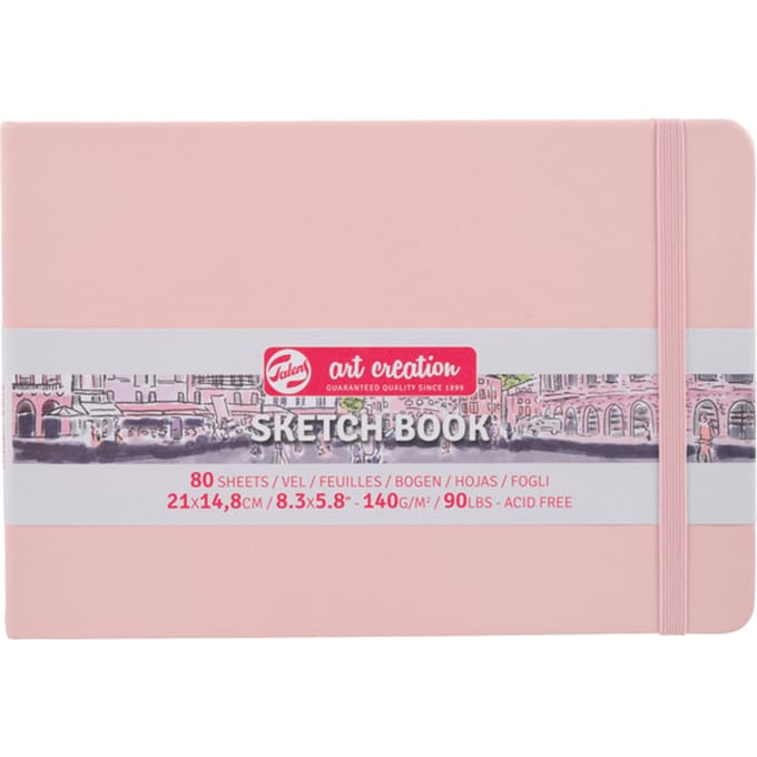 Schetsboek Talens Art Creation 80 witte vellen 140gr 210x150mm roze