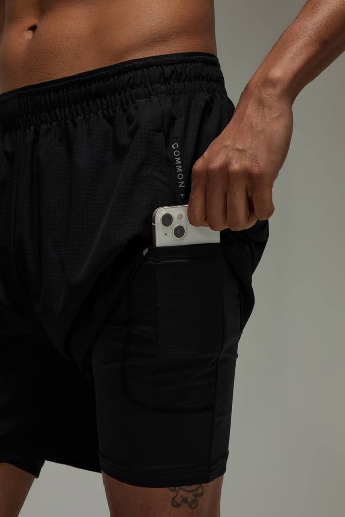 Geperforeerde 2-in-1 Hardloopshort Common Pace | Black | Size Medium