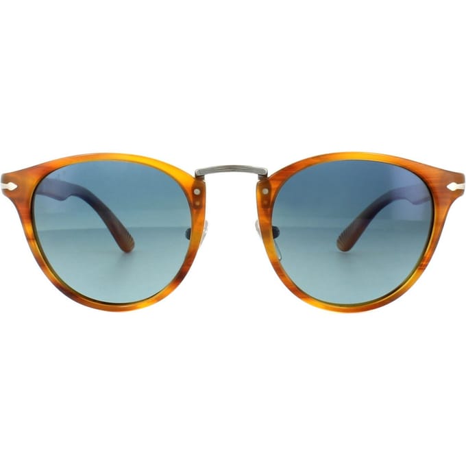 PERSOL Zonnebril 3108 960/S3 Gestreepte Bruine Blauwe Gepolariseerde 49 Mm