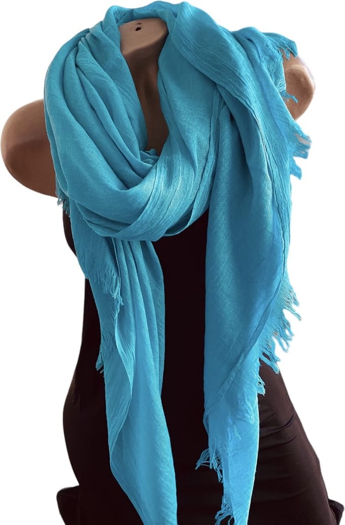 Sjaal effen van viscose 195/105cm 50# Blue