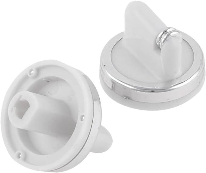 Draaibare Knoppen - Regelaars Oven - Waterverwarming Instellen - Universele Montage - 3.3 cm - Wit Zilver
