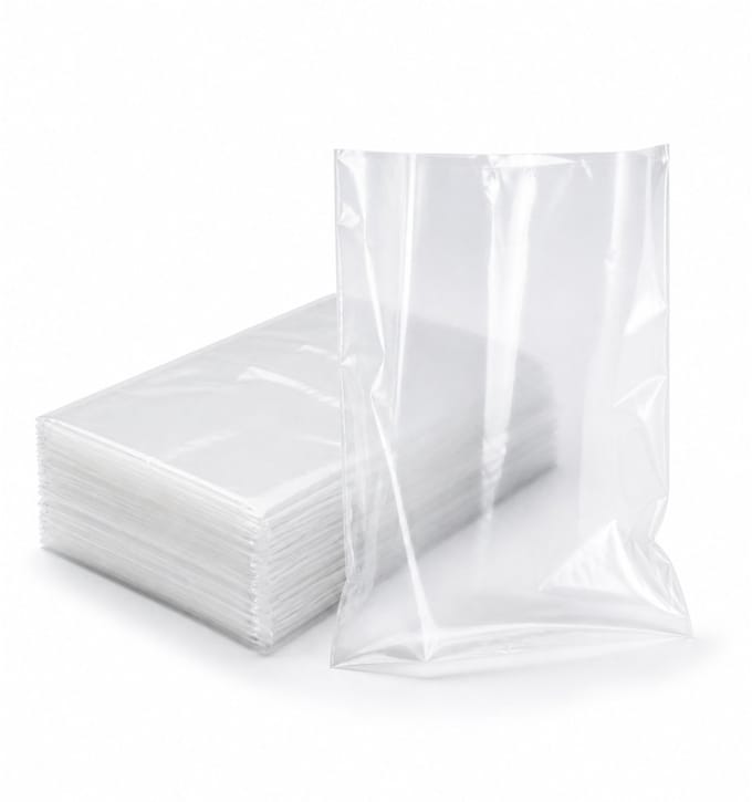 Inpakr Transparante LDPE Zakken met Zijvouw - 1000 Stuks - 18 x 4 x 50 cm - 18 Micron