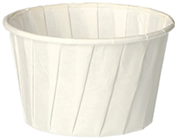 100 Dressingschaaltjes, papier pure 90 ml Ø 6,6 cm · 4,2 cm wit