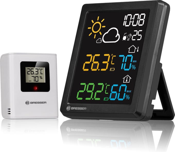 BRESSER Weerstation - MeteoCast Pico - Thermo/hygrosensor - Met Kleurenscherm