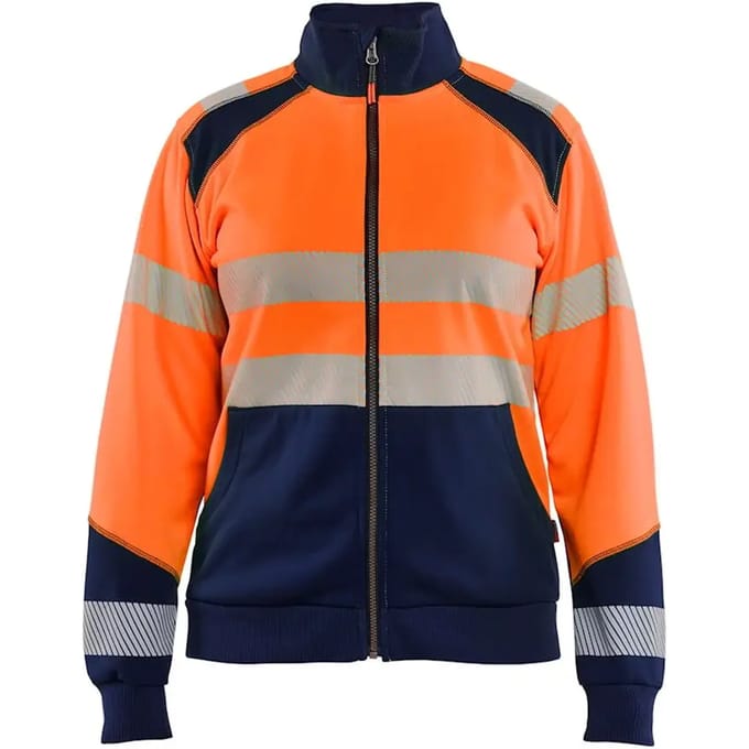 Vrouwen sweatshirt met hoge zichtbaarheid en ritssluiting Blaklader