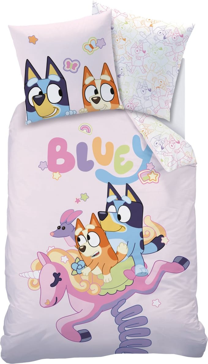 Bluey Dekbedovertrek Colorful - 140 x 200 + 63 x 63 cm - Katoen
