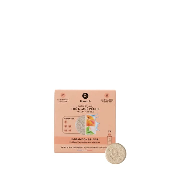 Peach Iced Tea Hydration Tablet Qwetch (x3)