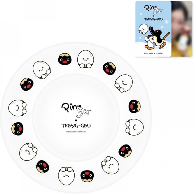 Pingu X Taeng Assiette en Verre 11 Pop Up Store Produit Officiel white