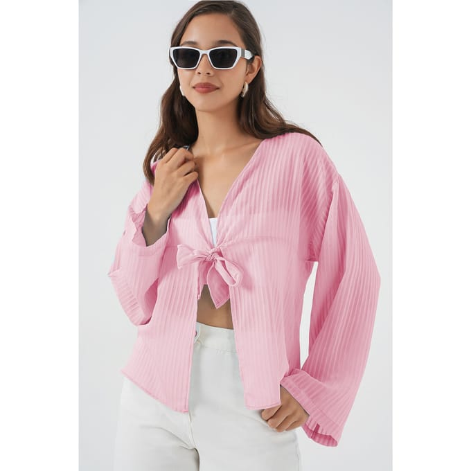 V-hals Blouse met Strik