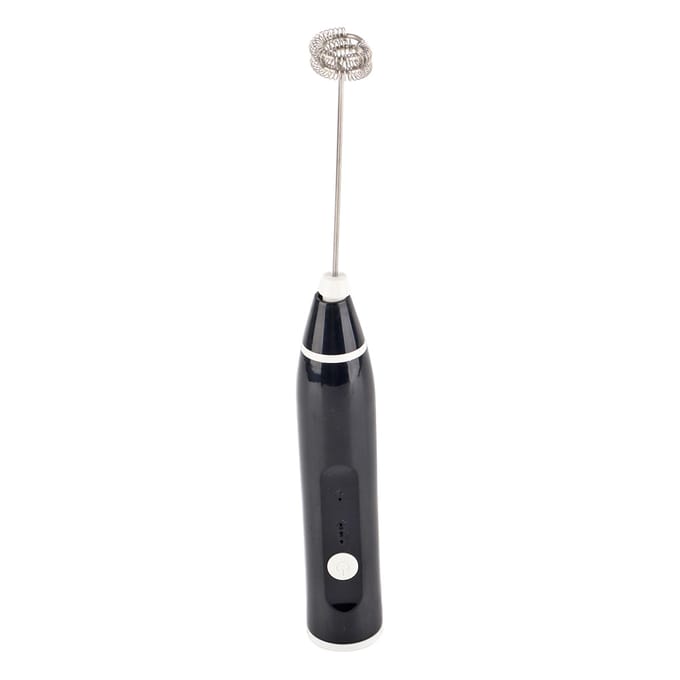 Mousseur à lait électrique rechargeable par USB, fouet à café portatif, mélangeur, batteur à œufs black