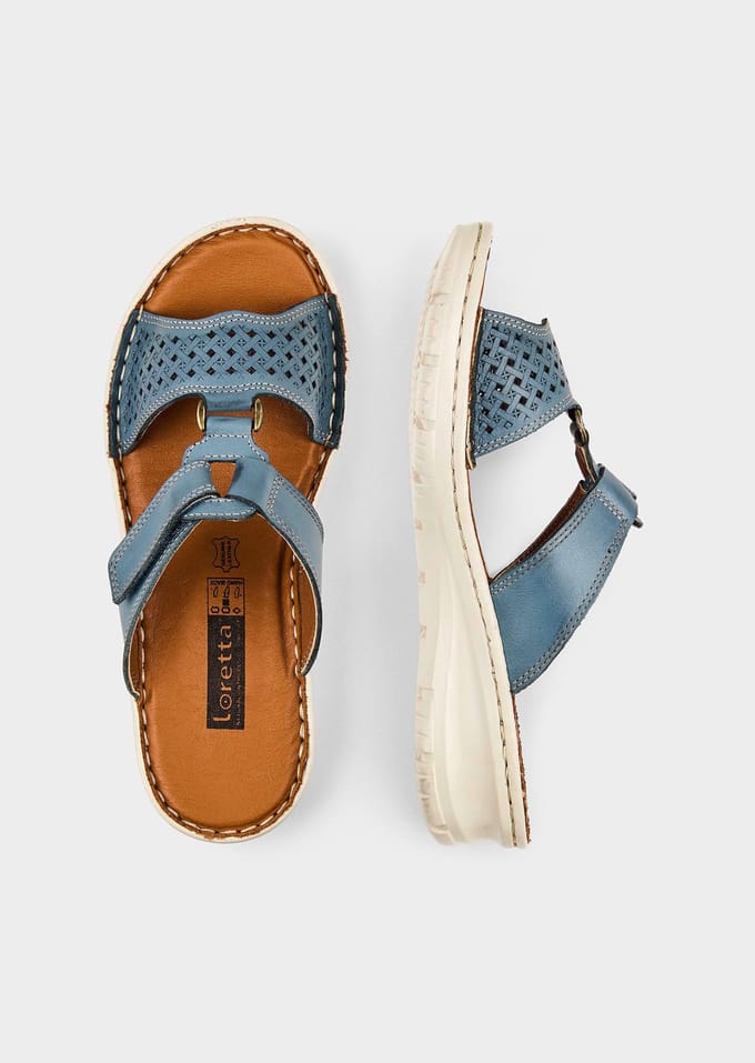 Sandaaltjes met klittenbandsluiting - blauw - Gr. 41 van Goldner Fashion