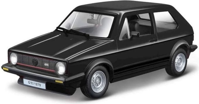 Bburago Modelauto - Volkswagen Golf MK1 - zwart - schaal 1:24 - speelgoedauto