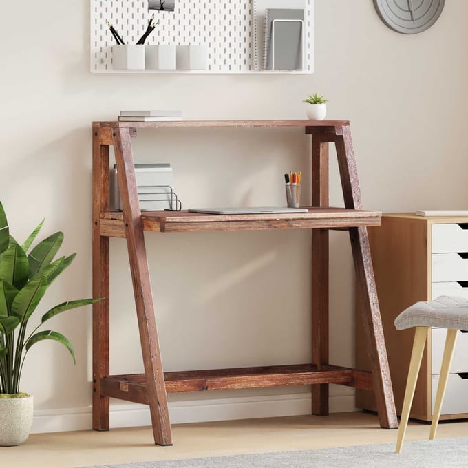 vidaXL - Bureau - Bruin - 90 - x - 50 - x - 103 - cm - Massief - Gerecycleerd - Hout