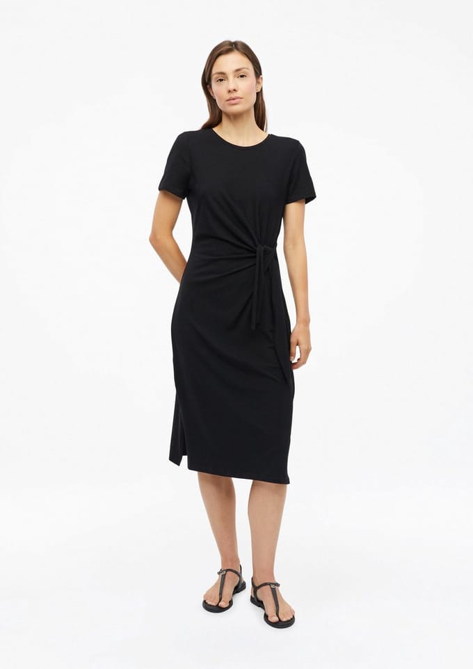 s.Oliver - female - Midi jersey jurk met knoopdetail