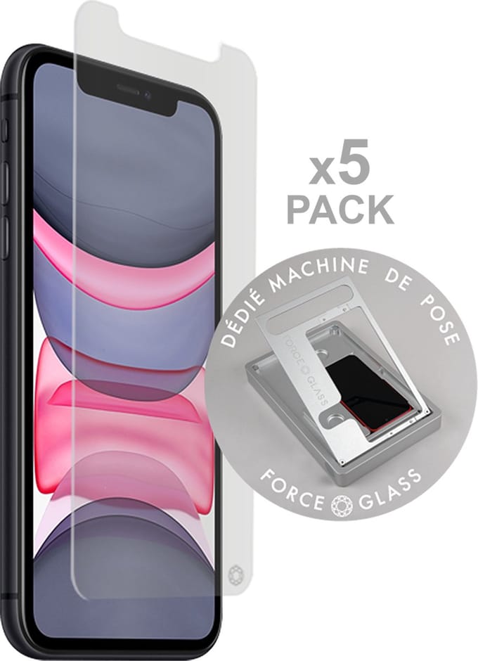 Force Case, Screenprotector geschikt voor iPhone 11 - [5 Stuks] Organic Glass, Transparant