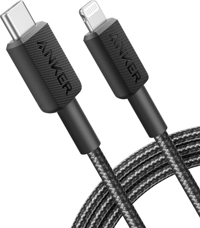 Anker 322 - USB-C to Lightning Cable - MFi Certified - Fast Charging Cable iPhone 15/14/13/12/11 series (180 cm)