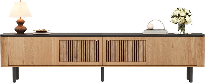 TV-Meubel - 190 x 35 x 45 cm - Modern Lowboard met Uniek Design - MDF - Houtkleur