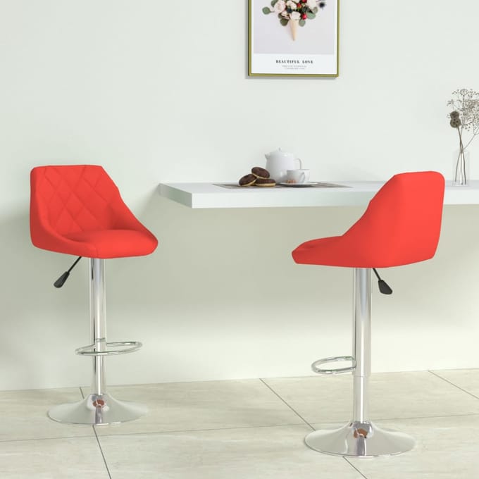 vidaXL - Barstoelen - 2 - st - kunstleer - rood