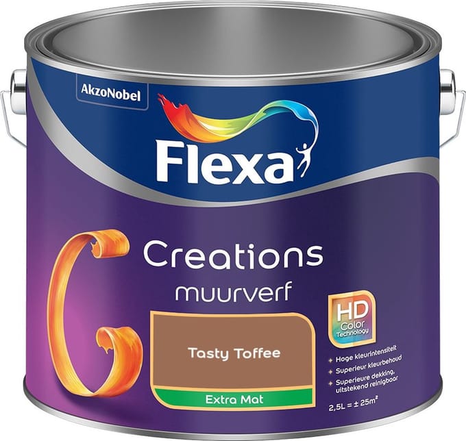 Flexa - Creations Muurverf Extra Mat - Tasty Toffee - Mengverf - 2,5 L