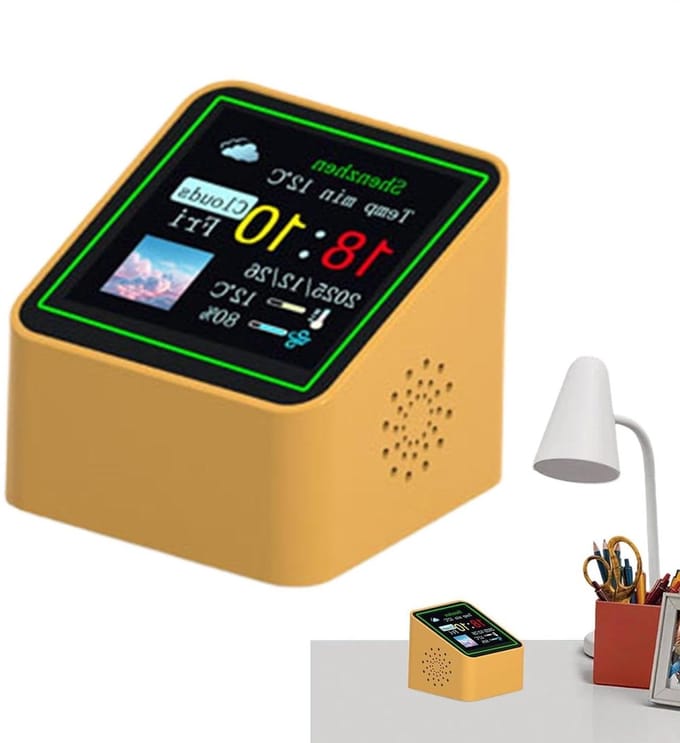 Digitale Klok - Weerstation Binnen - Klimaat Bewaken - Real-time Weerupdates - Compact Formaat - Meerkleurig