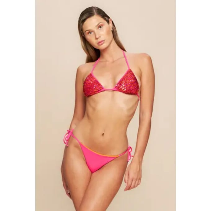 Pepita Driehoek bikini en kanten brief met pailletten