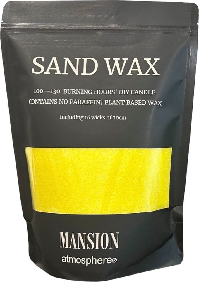 MANSION ATMOSPHERE - Sand Wax - GEEL - 500 g - inclusief 8 lonten